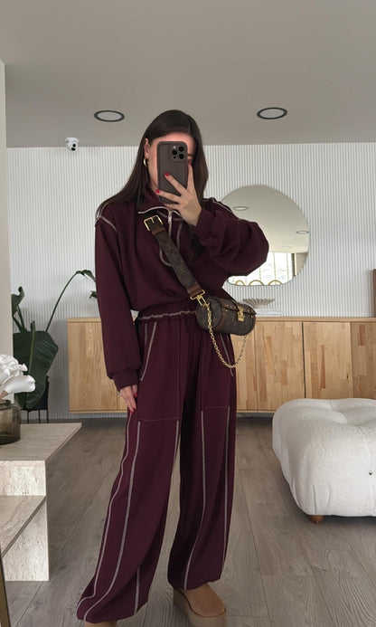 Oysho fabric tracksuit with stitching details
