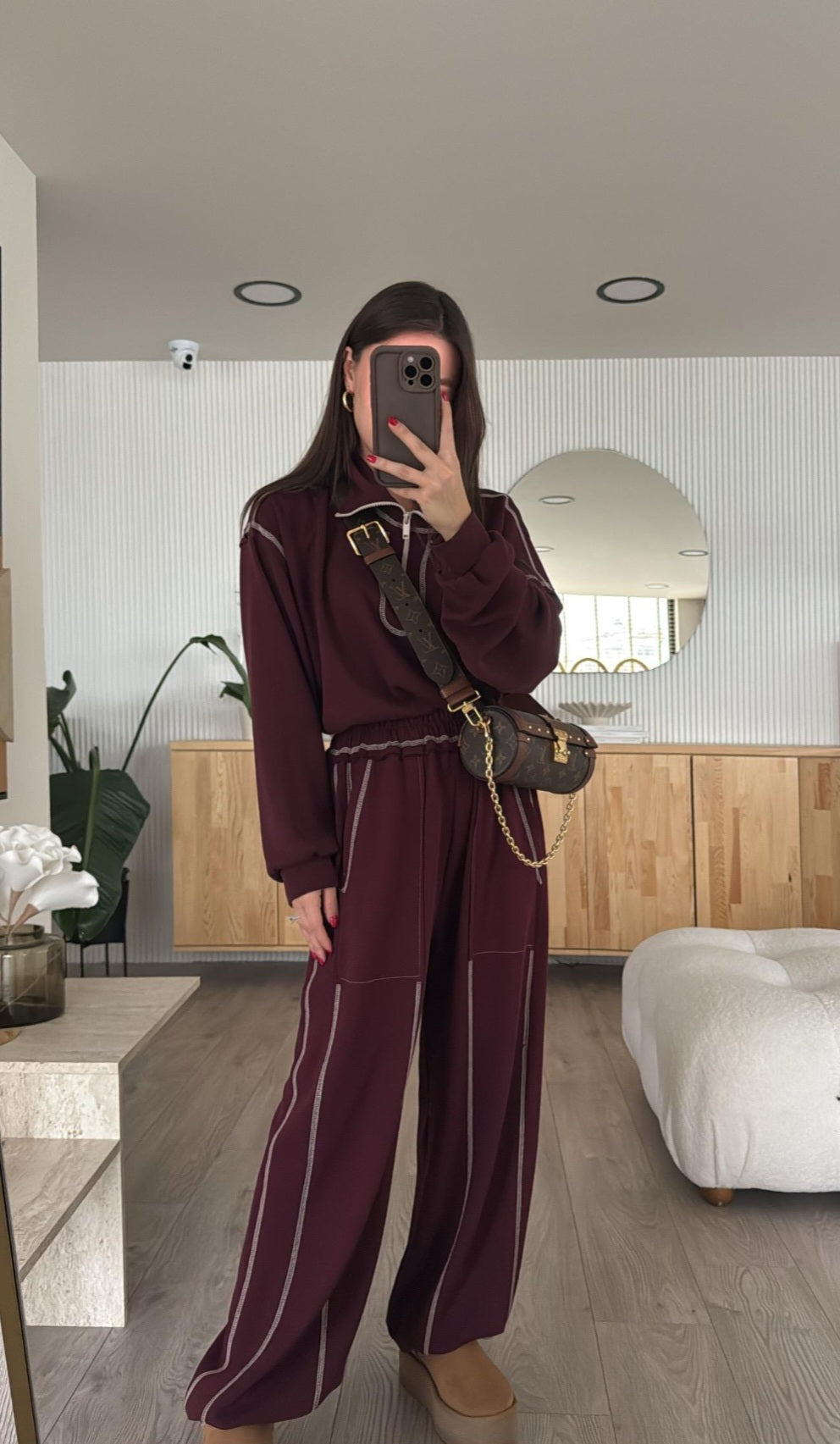 Oysho fabric tracksuit with stitching details