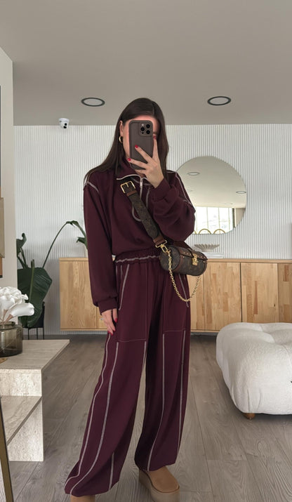 Oysho fabric tracksuit with stitching details