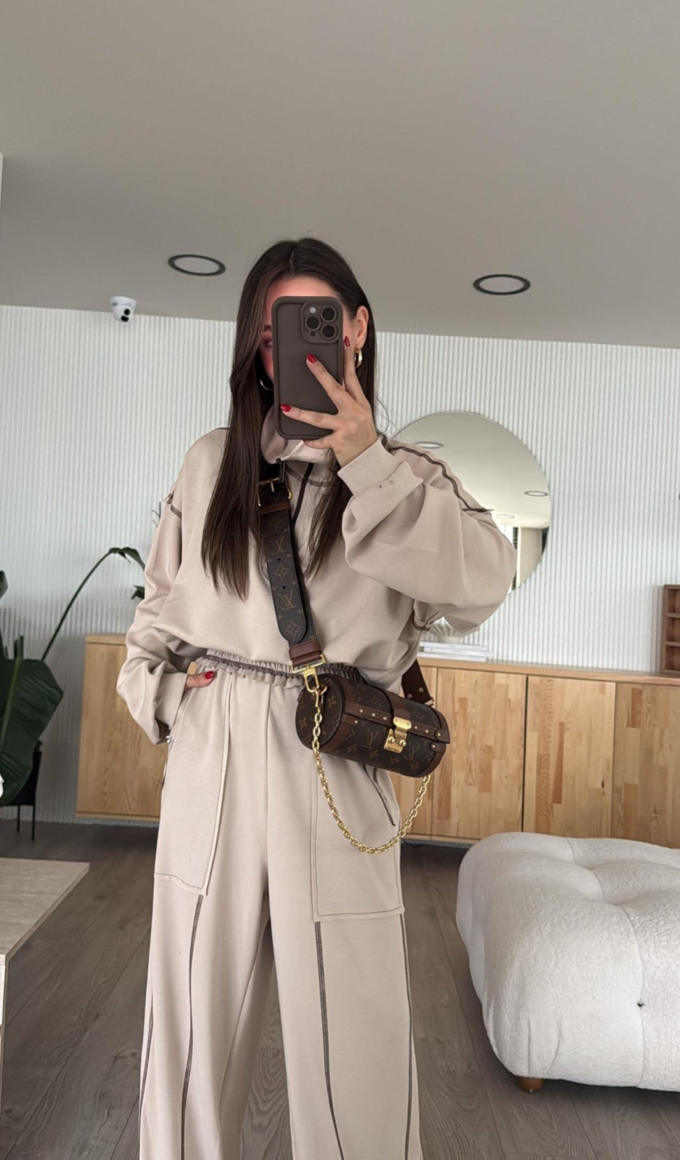 Oysho fabric tracksuit with stitching details