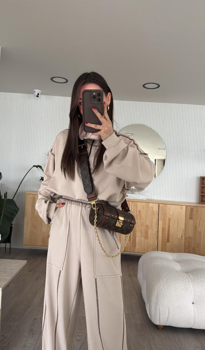 Oysho fabric tracksuit with stitching details