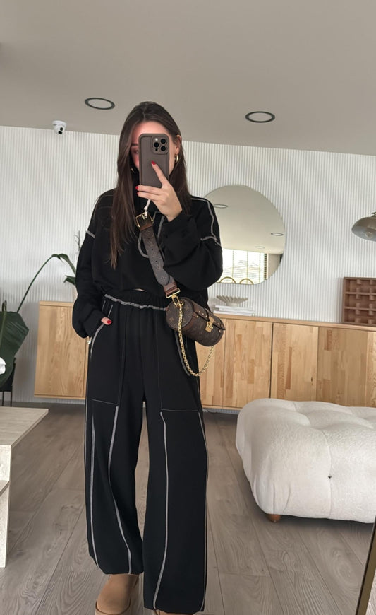 Oysho fabric tracksuit with stitching details