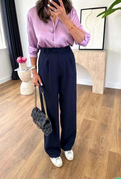 Wide-leg trouser with pleats