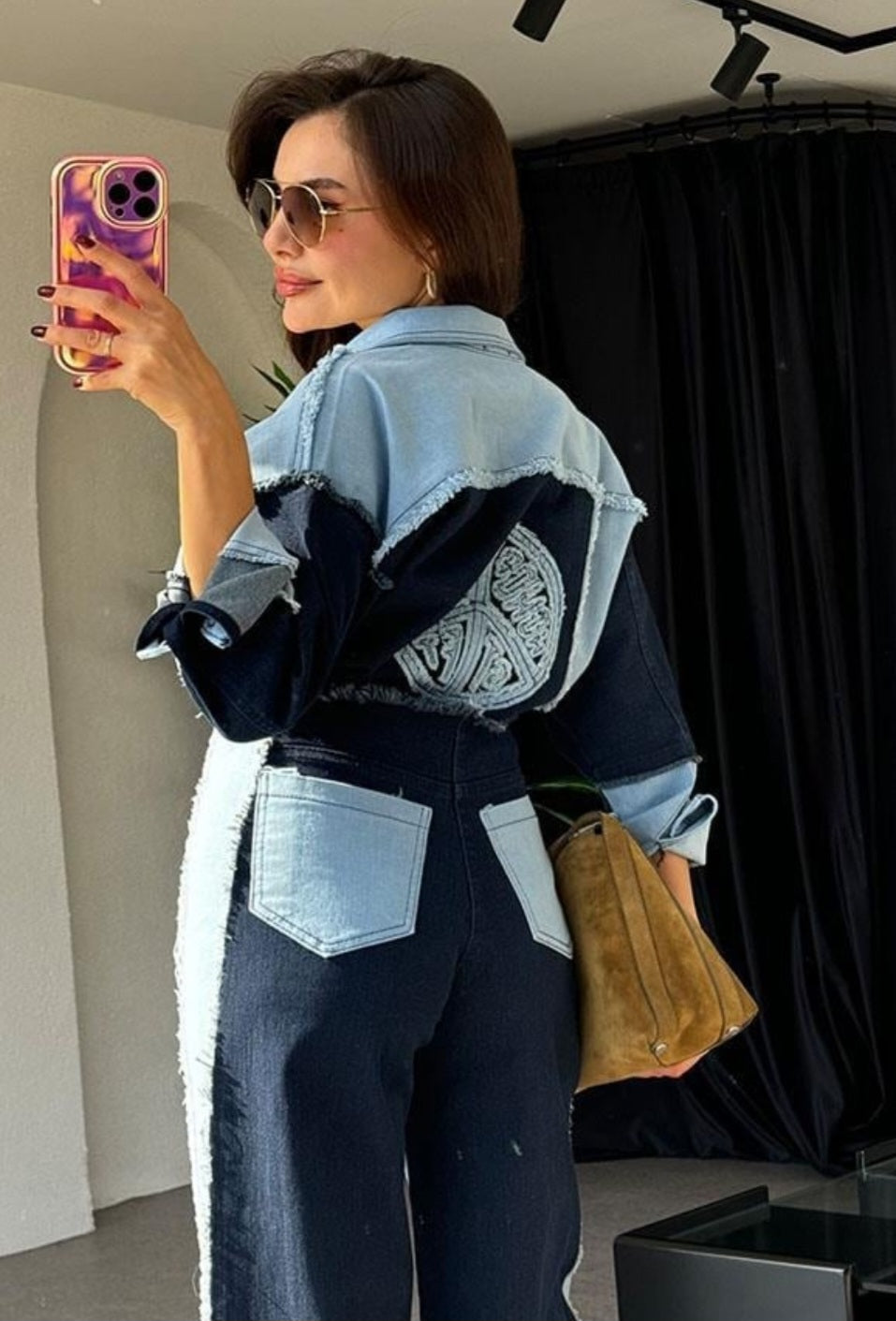 Contrast Jeans co-ord set