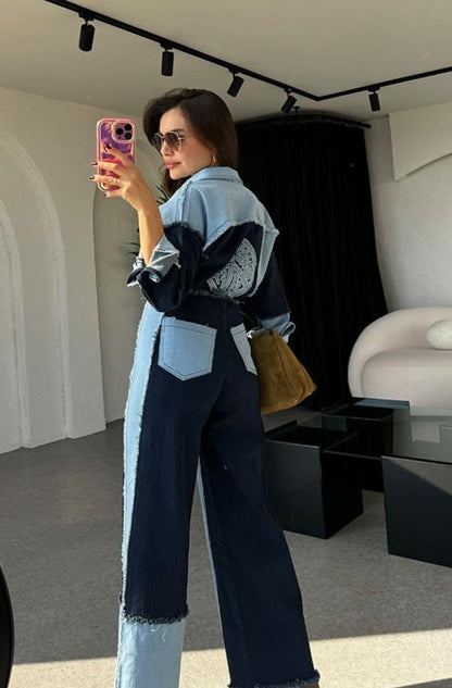 Contrast Jeans co-ord set