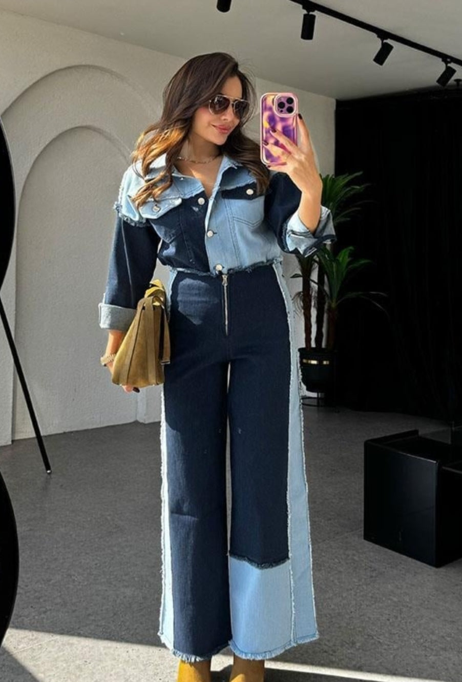 Contrast Jeans co-ord set