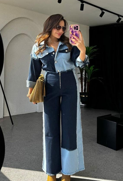 Contrast Jeans co-ord set