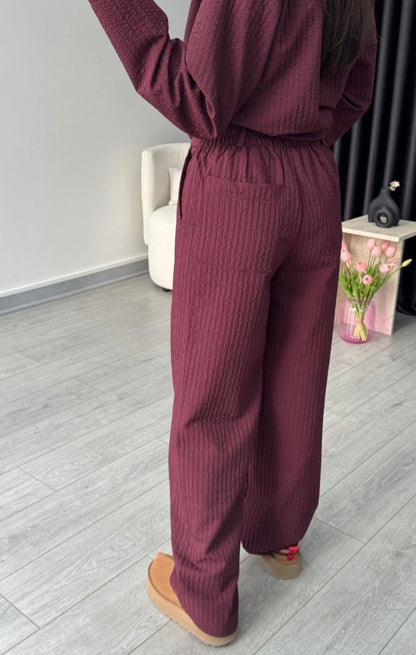 patterned side tied kimono co-ord set