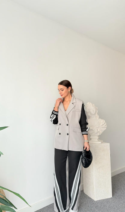 contrast casual suit