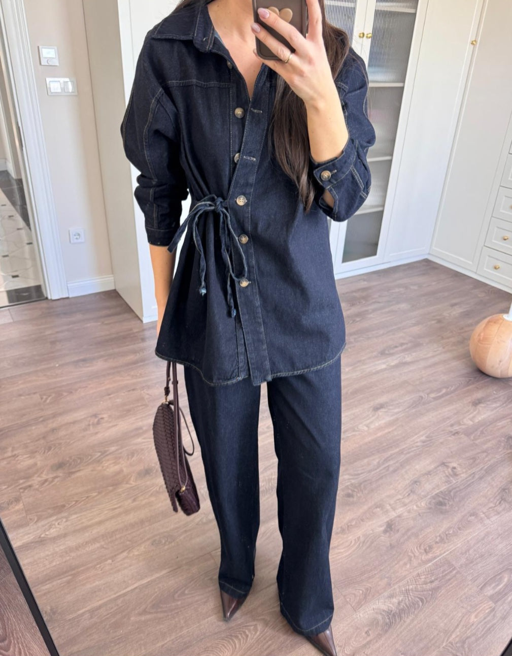 Side Tie co-ord Jeans Set