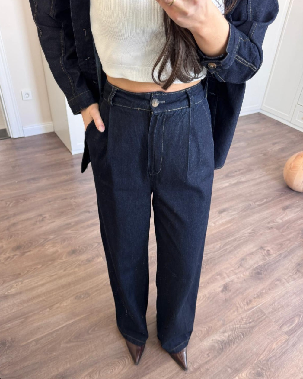 Side Tie co-ord Jeans Set