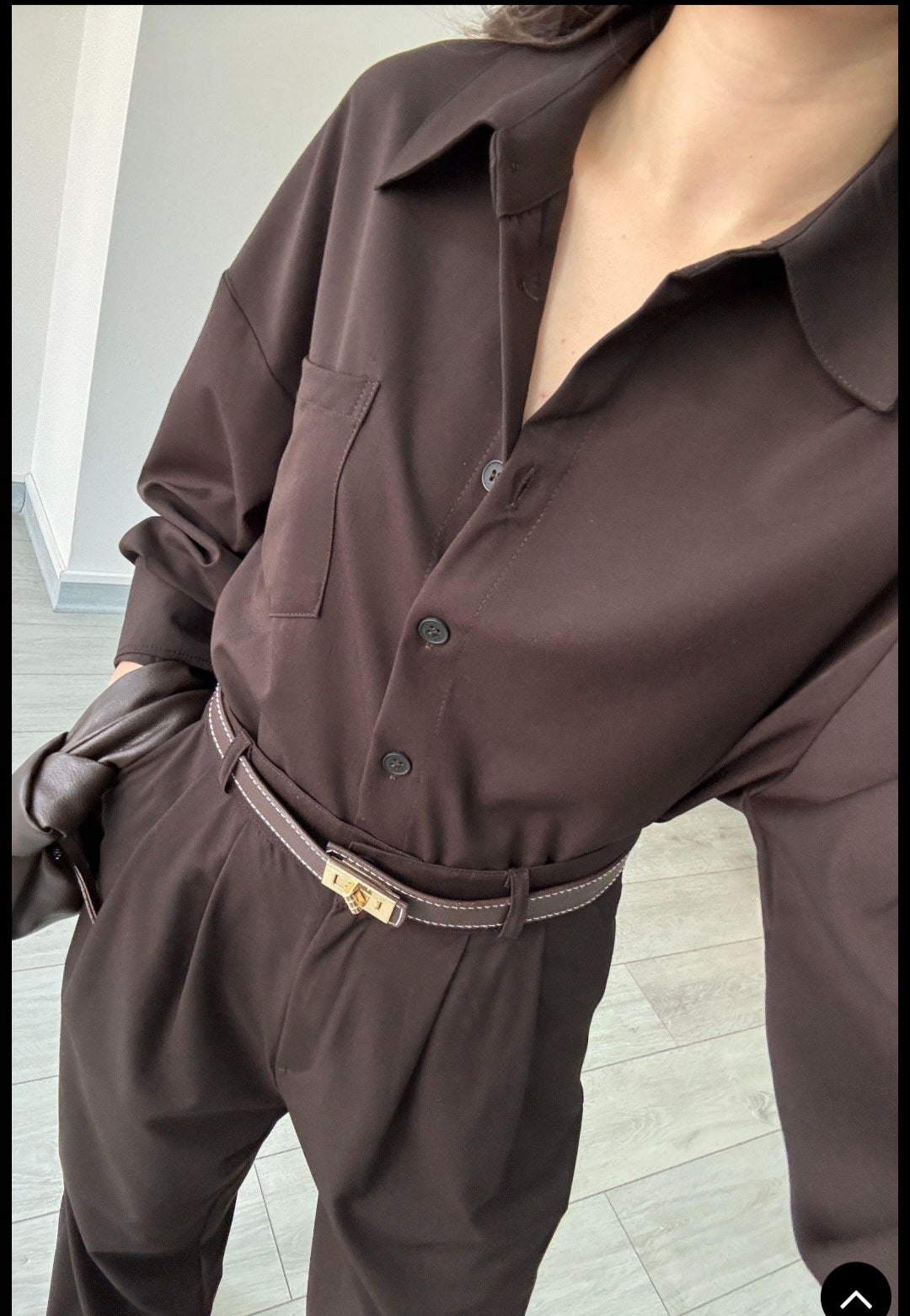 Poplin Oversize shirt with pleated wide leg trouser co-ord set