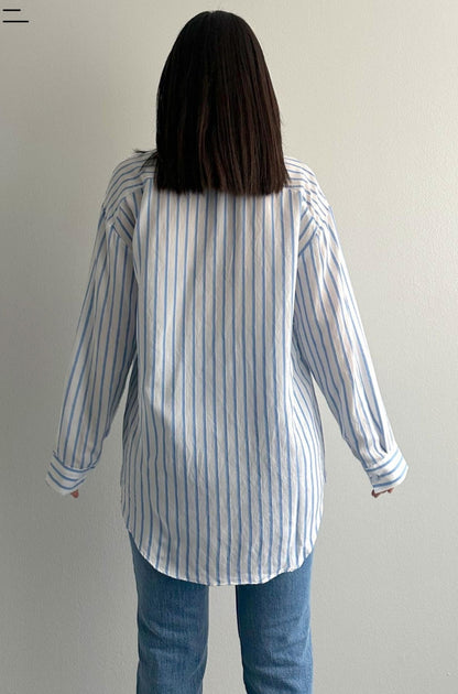 Striped Rayon oversized shirt