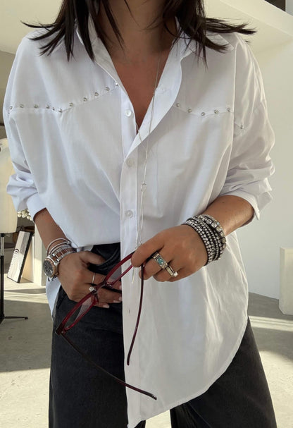 Oversized studded shirt