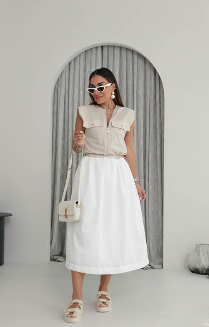 Sleeveless contrast dress