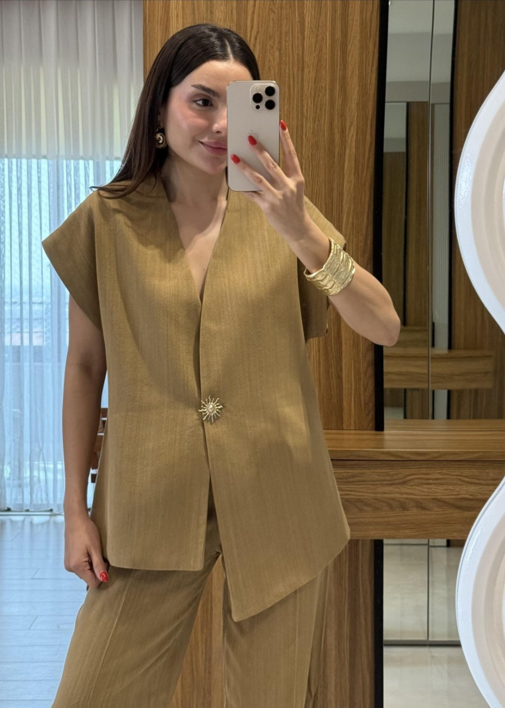 Sleeveless linen set