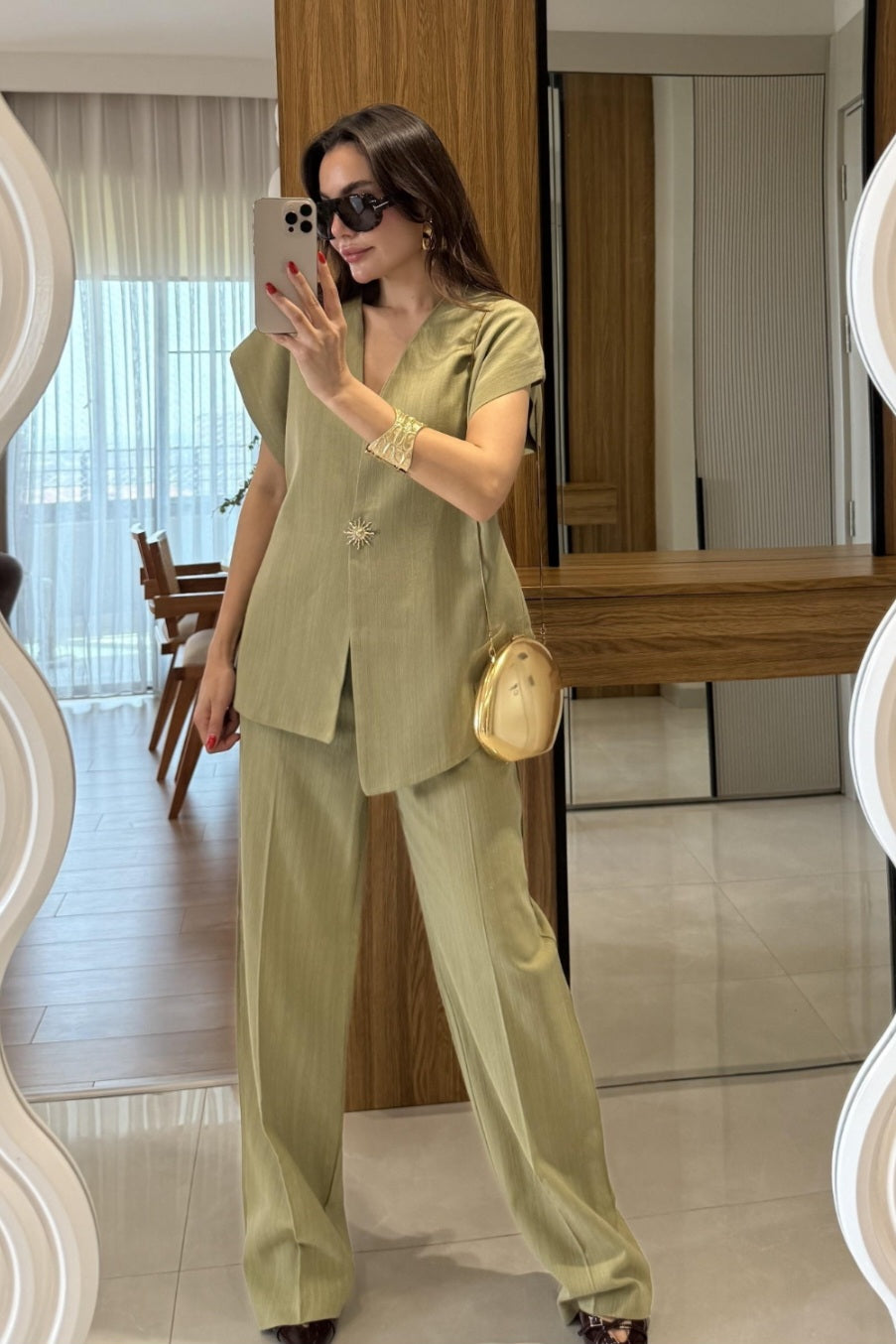 Sleeveless linen set
