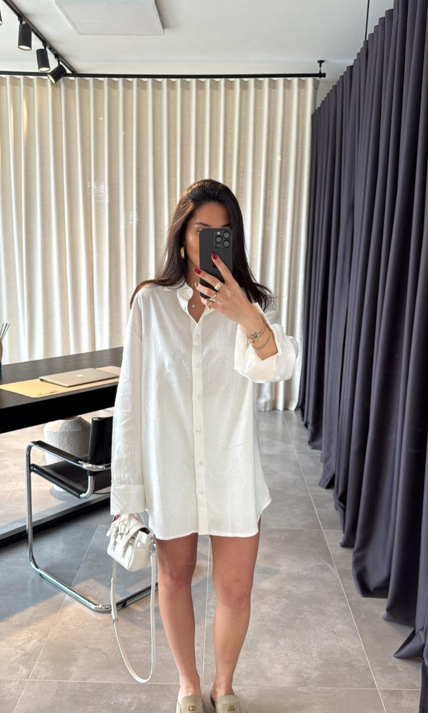 Massimo dutti linen belted shirt