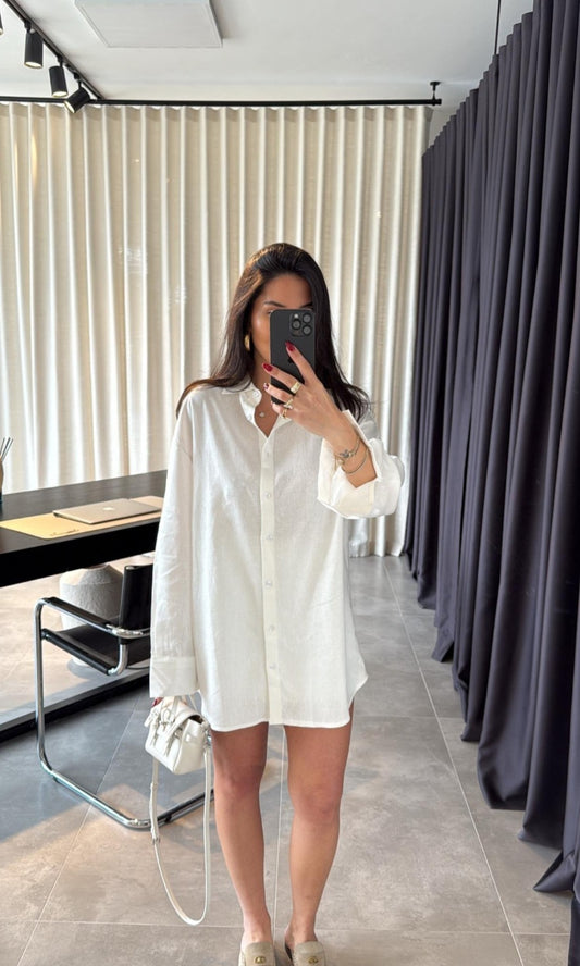 Massimo dutti linen belted shirt