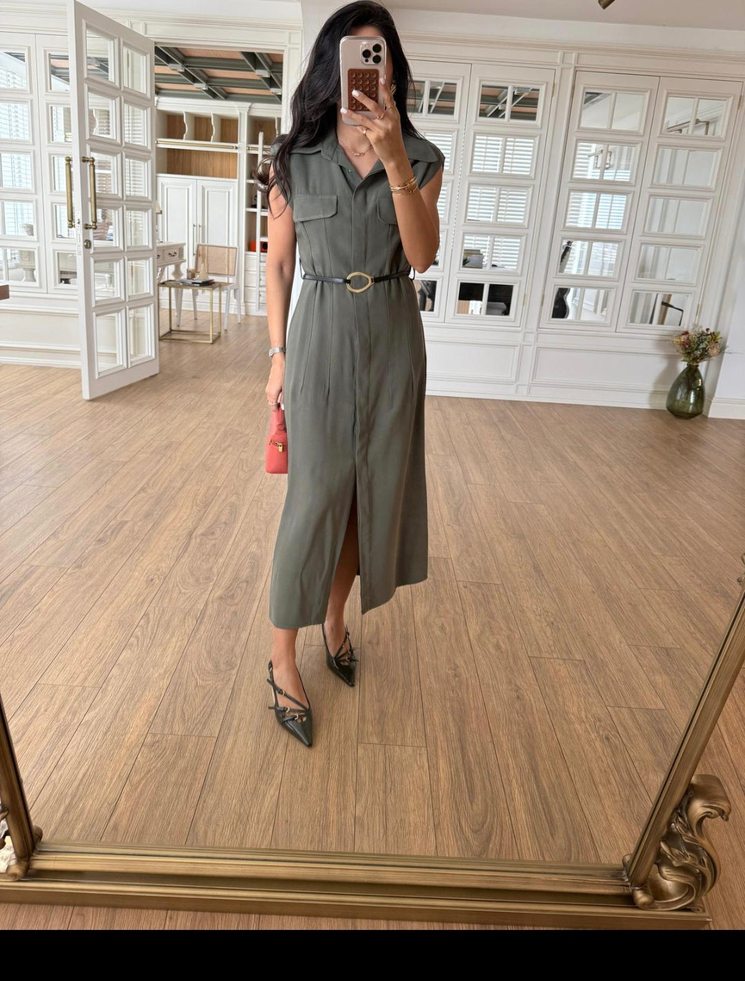 Tencel belted dress