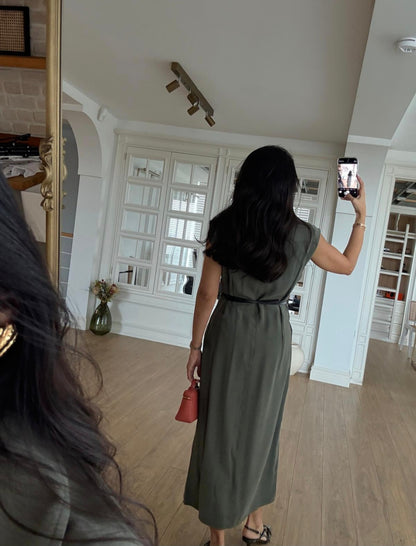 Tencel belted dress