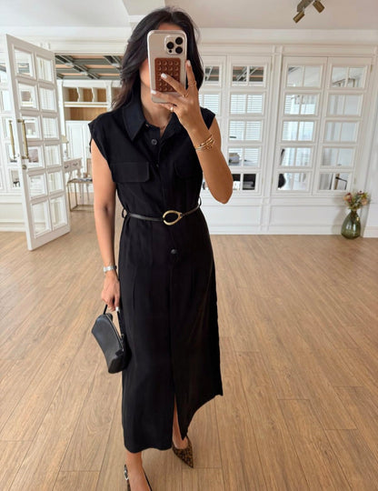 Tencel belted dress
