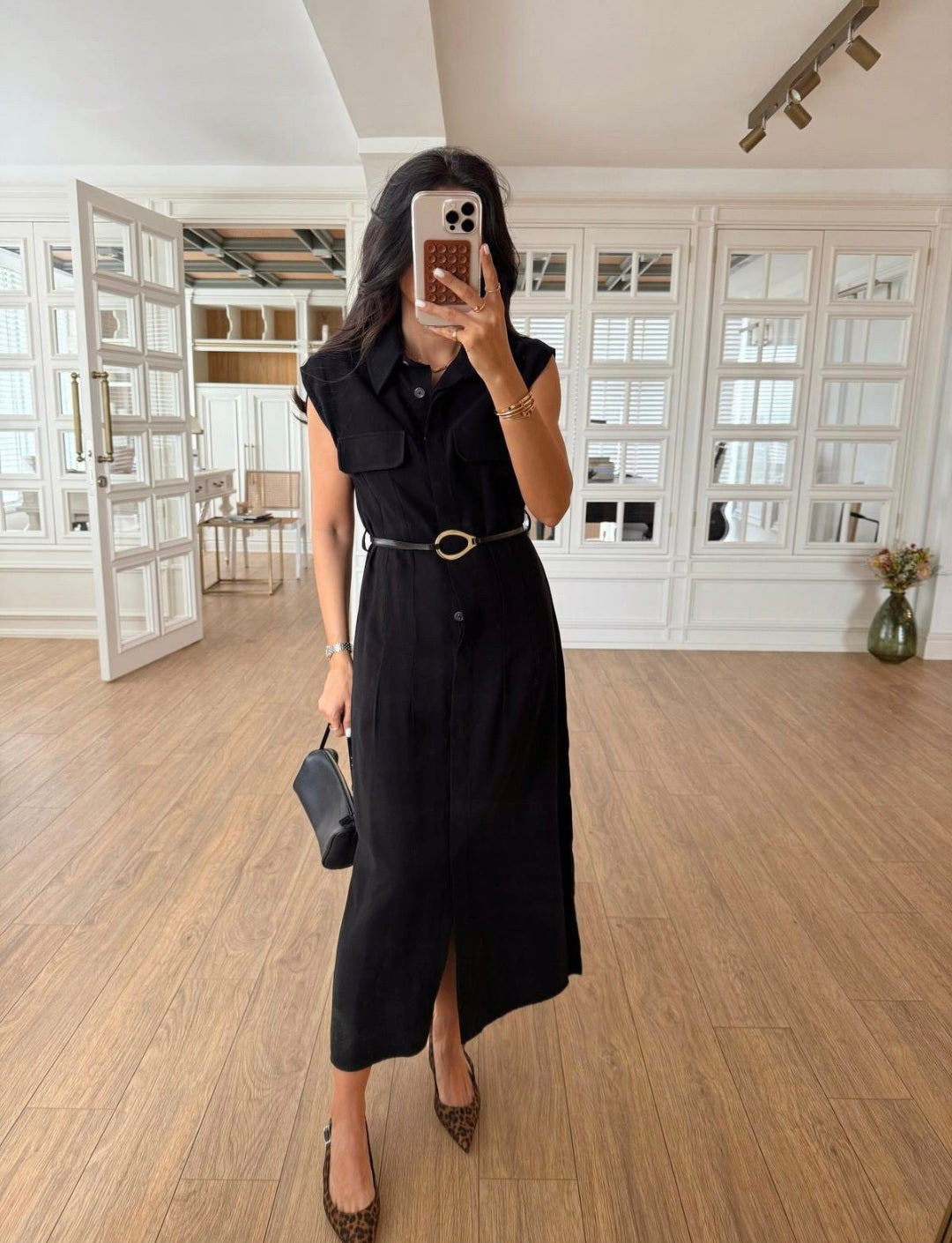 Tencel belted dress