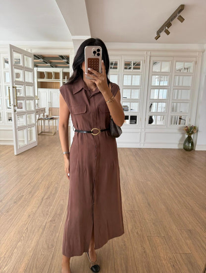 Tencel belted dress