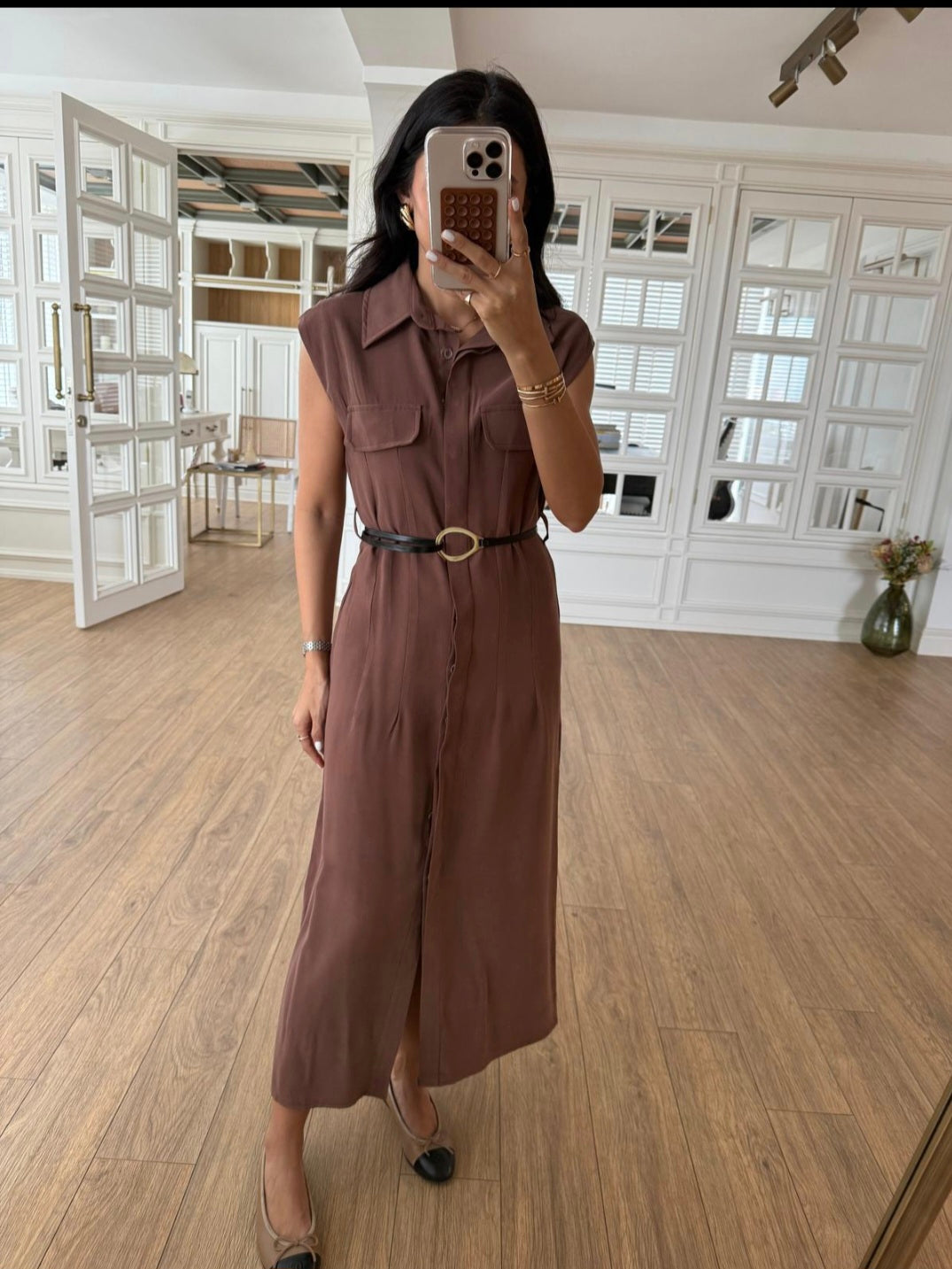 Tencel belted dress