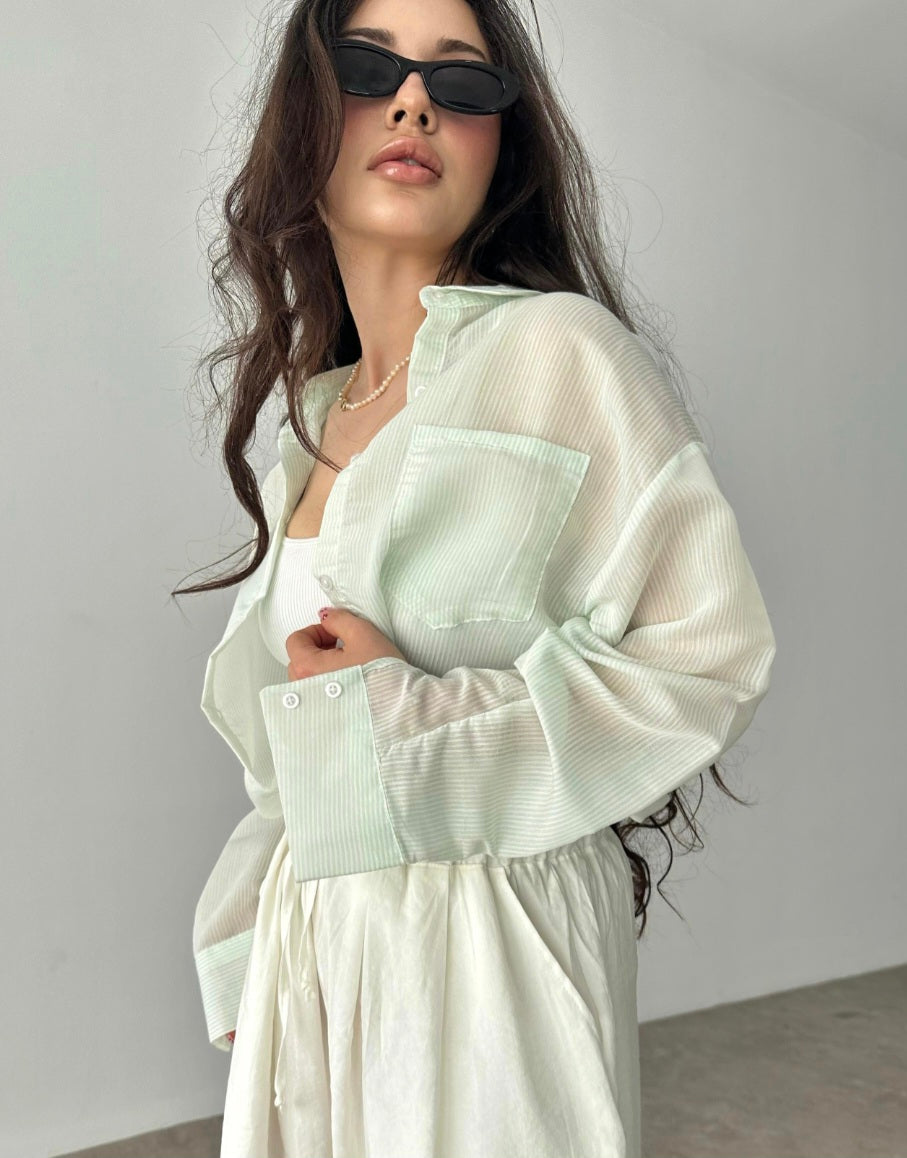 Striped chiffon shirt