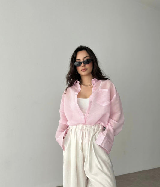 Striped chiffon shirt