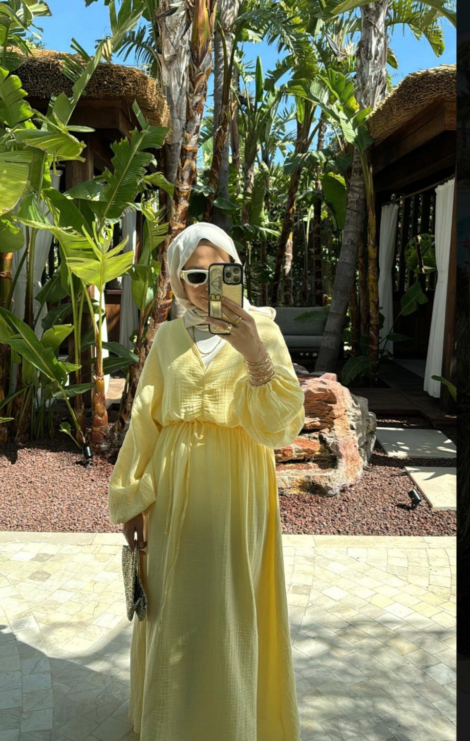 Muslin boheme belted dress