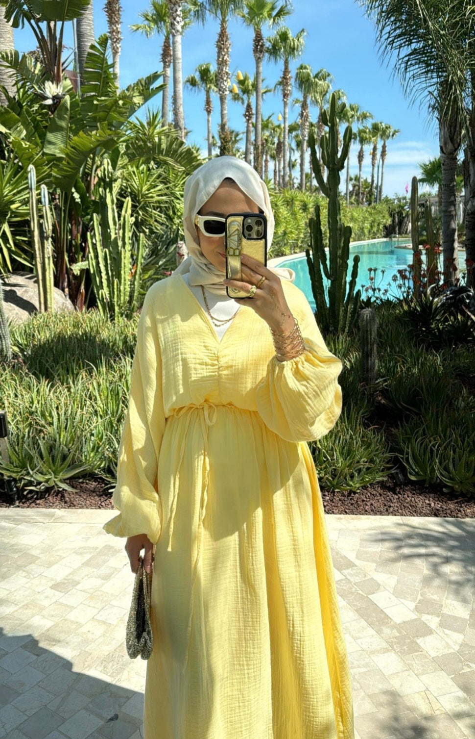 Muslin boheme belted dress