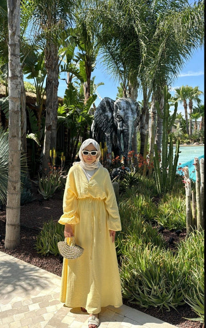 Muslin boheme belted dress