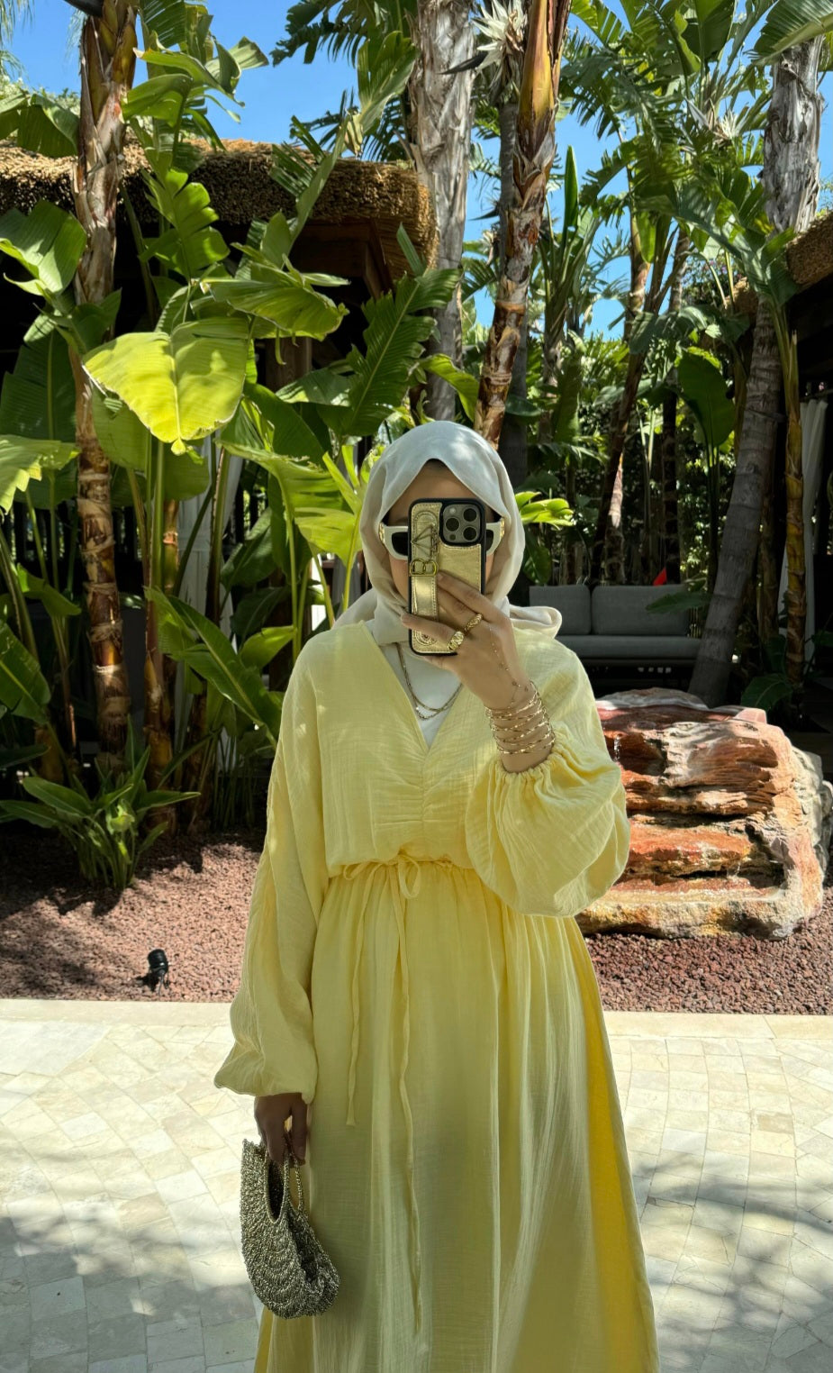 Muslin boheme belted dress