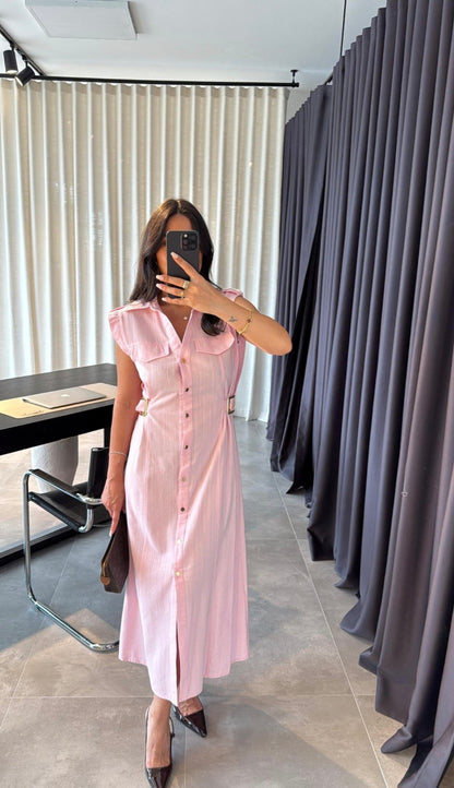 ZR model linen dress