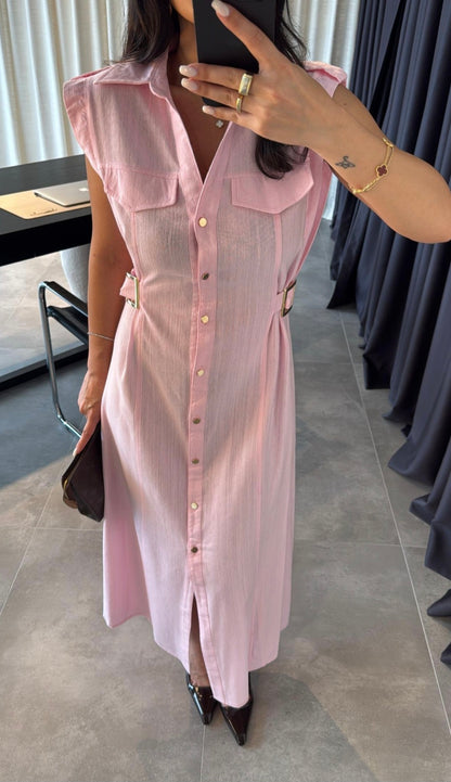 ZR model linen dress