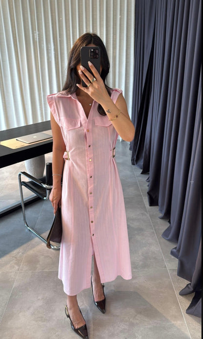 ZR model linen dress