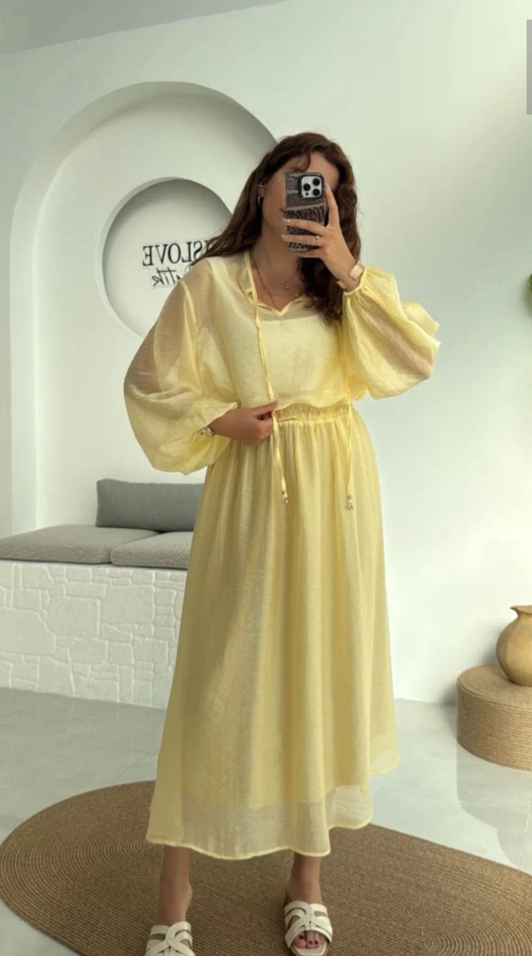 Chiffon blouse with midi skirt co-ord set