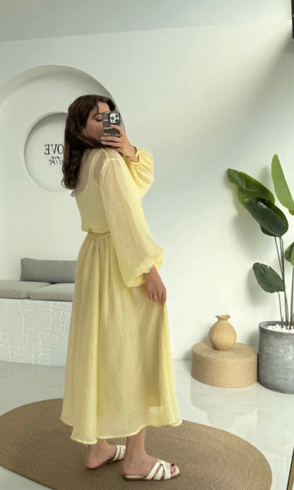 Chiffon blouse with midi skirt co-ord set