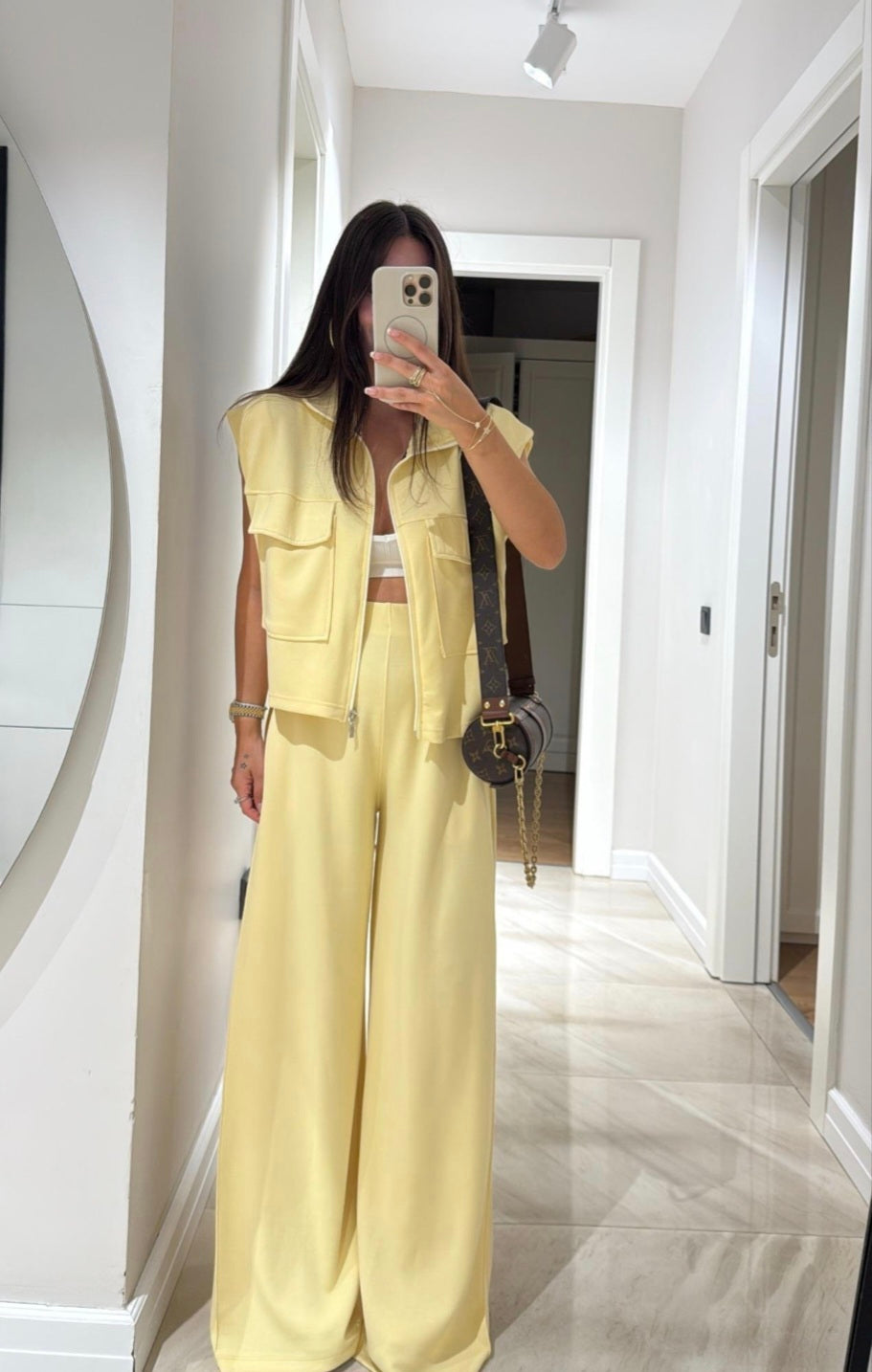 Vest with wide leg trouser oysho fabric tracksuit