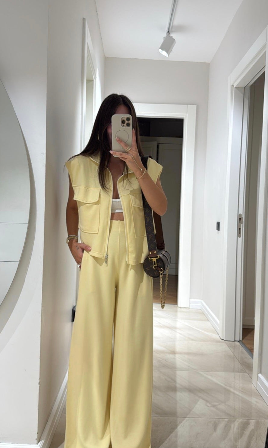 Vest with wide leg trouser oysho fabric tracksuit