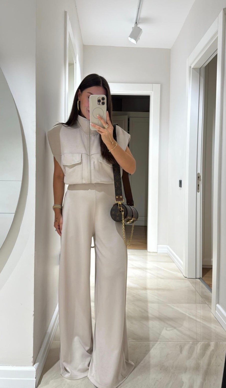 Vest with wide leg trouser oysho fabric tracksuit