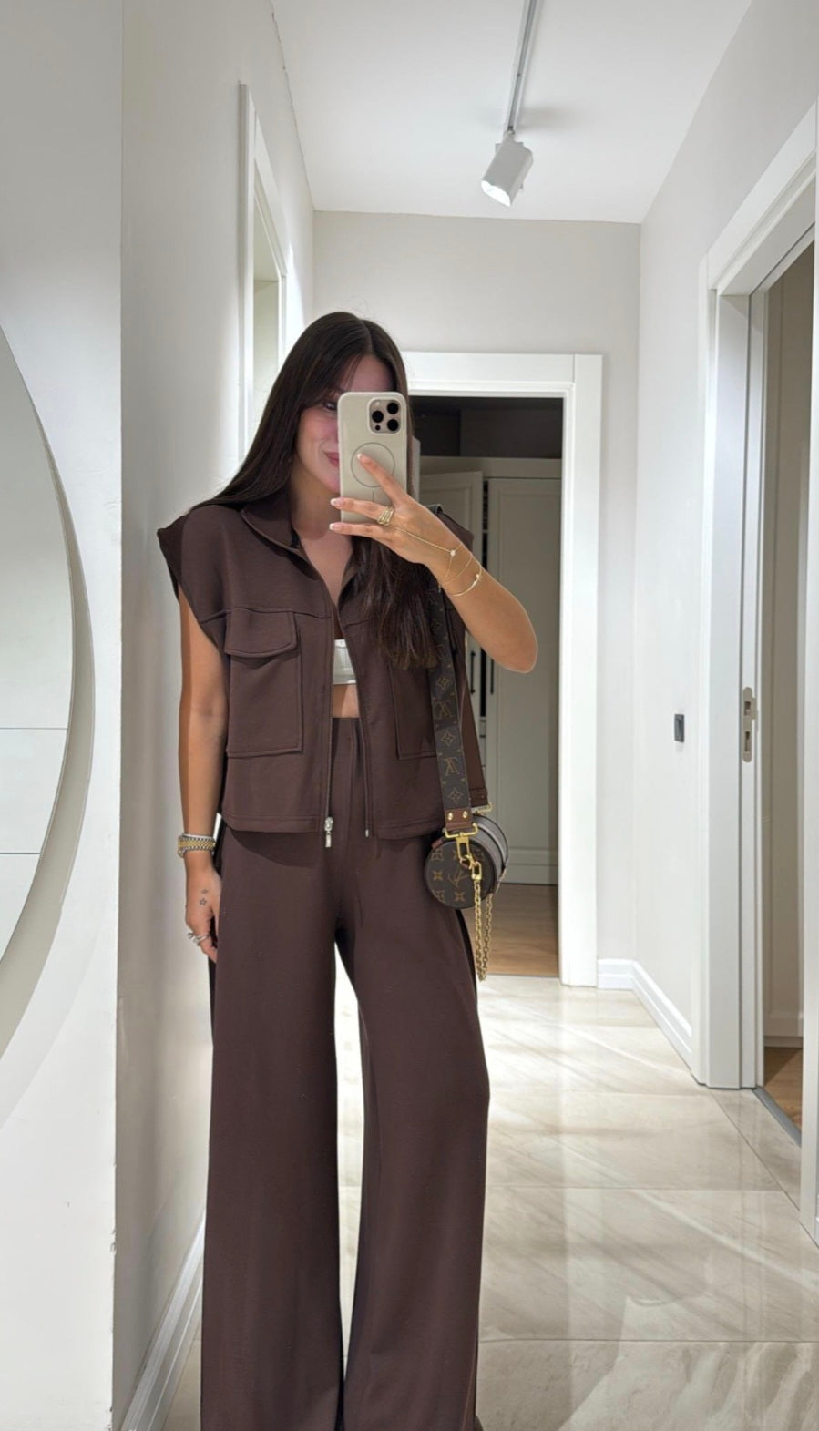 Vest with wide leg trouser oysho fabric tracksuit