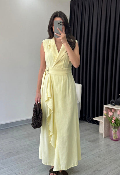 Linen belted dress