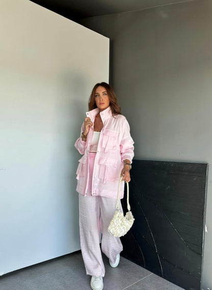 Metallic satin co-ord set