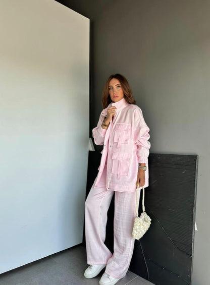 Metallic satin co-ord set