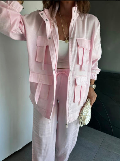 Metallic satin co-ord set