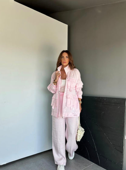 Metallic satin co-ord set