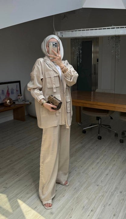 Metallic satin co-ord set